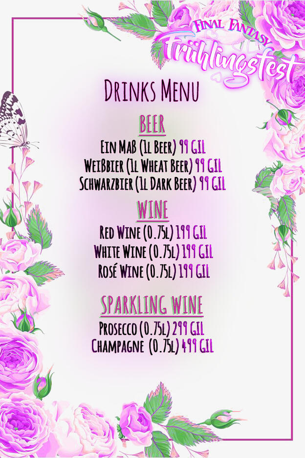 Drinks Menu